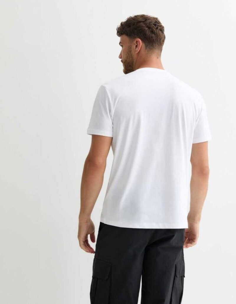 “Plain white t-shirt back view for men”